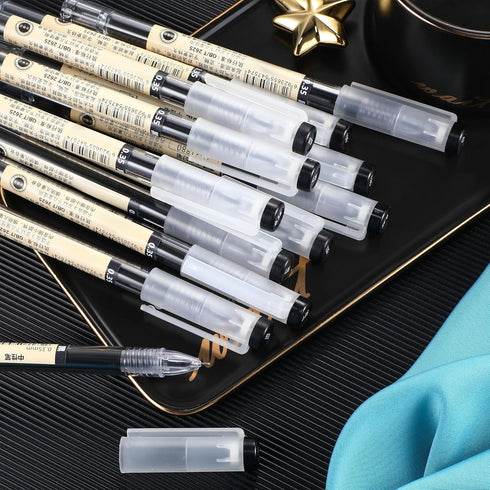 Chinco 12 Pieces Black Gel Ink Pen, 0.35 mm Extra Fine Japanese Stationery for Office School Supply