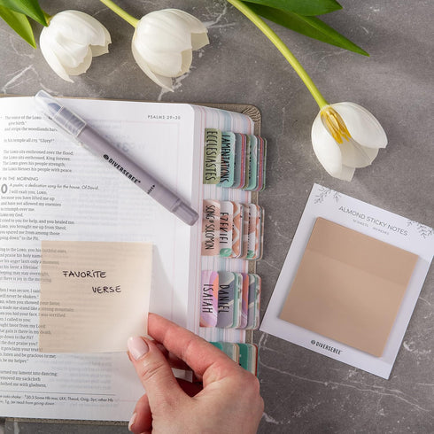 DiverseBee 50 Sheets Pastel Transparent Sticky Notes, 3x3” Clear Sticky Tabs for Planner Accessories