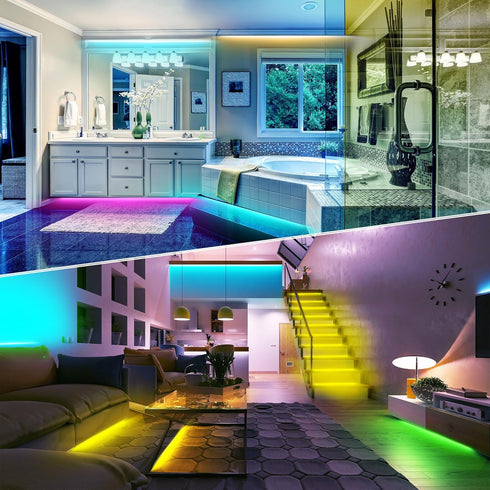 NBBUFF 200FT (2 100FT) Led Lights for Bedroom, Rolls of RGB Led Strip Lights Sync with Music, Smart App Controlled
