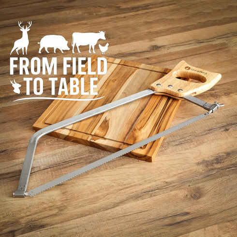 BUS18 18 Inch, GreatNeck Bone Saw Game and Meat Saw, Solid Steel Frame, High Carbon Blade, Hardwood Handle, Meat
