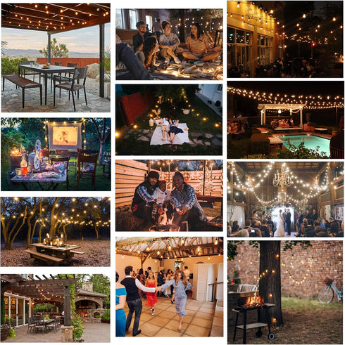 50 27 ST38 Bulbs,Retro DAMAING Outdoor String Lights FT Waterproof Patio Light String Lights with Vintage Shatterproof
