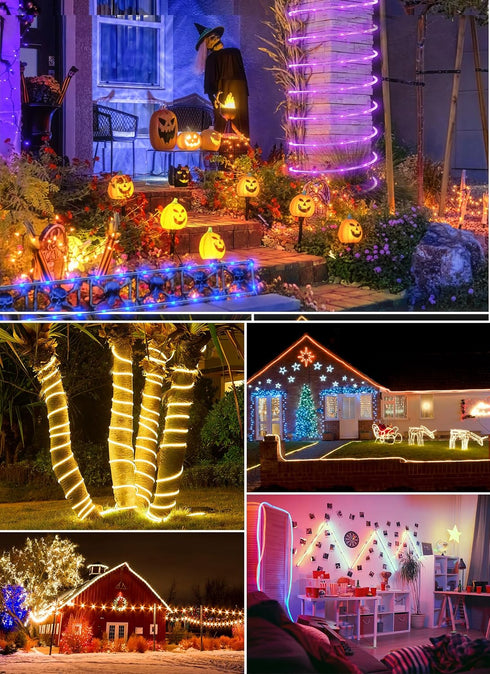 18 39FT 100 Brightown Solar String Lights Outdoor Waterproof, Colors Changing Fairy Rope Light Solar Powered