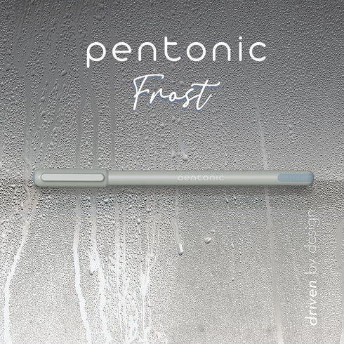 Pentonic Ballpoint Pens, 10 Count, Frosted Pale Gray Barrel with Black Ink, 0.7 mm Fine Point for Journaling