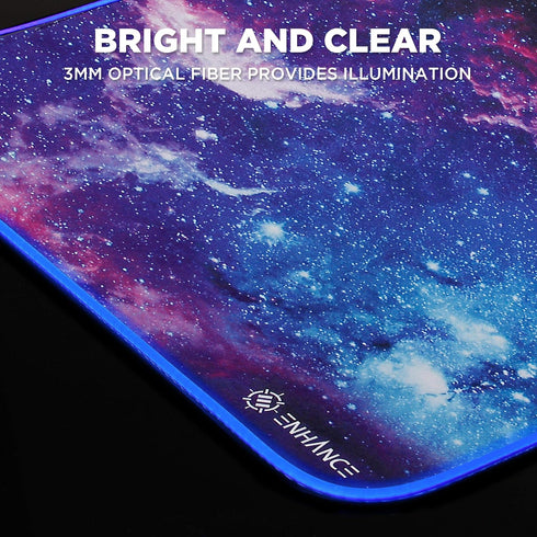 ENHANCE Small Mouse Pad with LED Lighting (13.3 X 10.8 inches) - Gaming Mouse Pad Desk Mat with 7 Color Options, 3