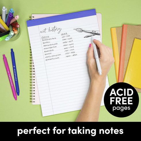 PAPERAGE 6 Pack Lined Legal Pads (Rainbow), 50 Sheets Each, Wide Ruled Note Pads, 8.5 x 11 inches