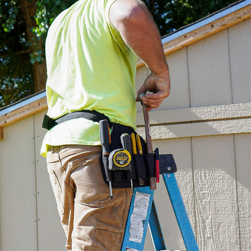 Sparkware Tool Pouch with Belt | Utility Belt for Electricians, Carpenters, and Construction Workers | Black, Medium