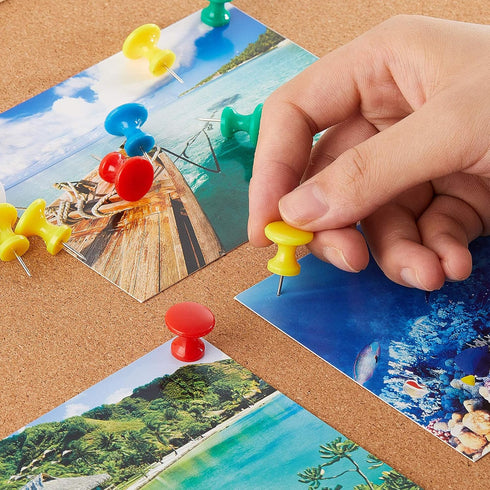 Outus 100 Pcs Giant Push Pins, 1 Inch Jumbo Thumb Tacks for Cork Board, Map, Posters (Red, Yellow, Blue, Green, White)