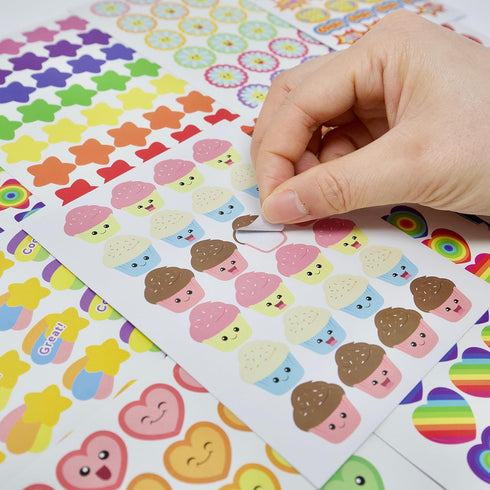 Youngever 5800 Teacher Stickers for Kids, Mega Variety Pack - Incentive Stickers for Classroom Supplies, 18 Design
