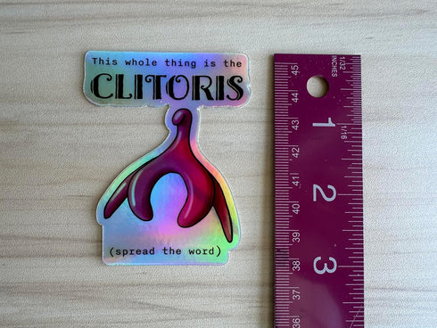 Holographic Clitoris Sticker, Female Reproductive Health Educational Vinyl Decal, Sex Education