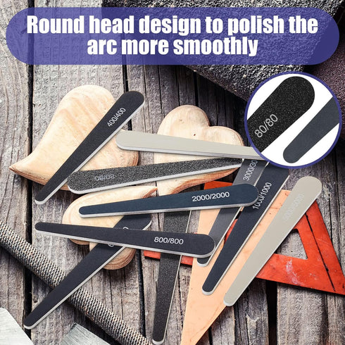 Honoson 20 Pcs Sanding Sticks, Assorted Polishing Sticks for Plastic Models, Metal and Wood Craft Tools