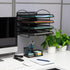 Mind Reader Paper Tray, Desktop Organizer, Wall Mountable File Storage, Metal Mesh, 11.5" L x 14.25" W x 11.5" H, Black