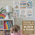 Hadley Designs 6 Reading Strategies Motivational Posters for Classroom, Boho Wall Decor, Read Corner Library Sign