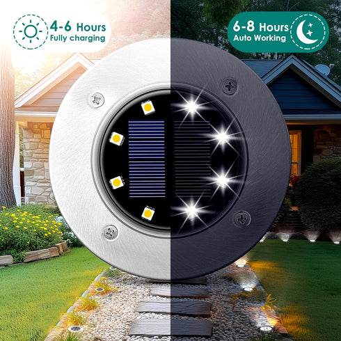 12 Pack SOLPEX Solar Lights Outdoor Waterproof, Solar Ground Lights, Solar Garden Lights Landscape Lighting for Pathway