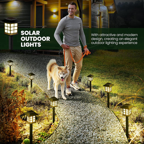 Lights6 Pack 10 GIGALUMI Solar Outdoor LED Solar Lights Outdoor Waterproof, Solar Walkway Lights Maintain Hours