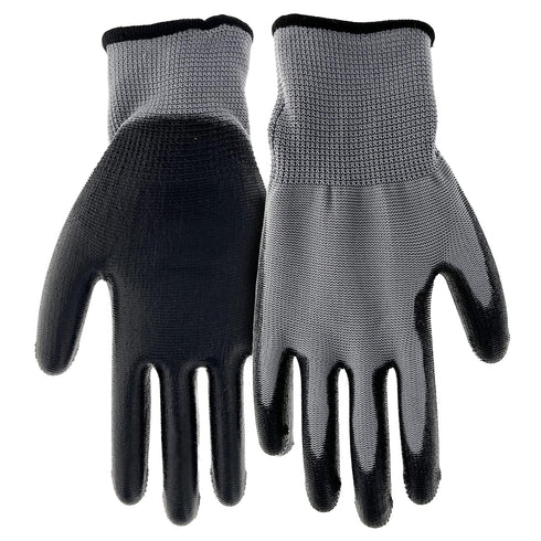 Boss Kid's Polyurethane Coated Work Gloves, Enhanced Grip, High Dexterity, Water Resistant, Gray/Black, Youth (B33021-Y)