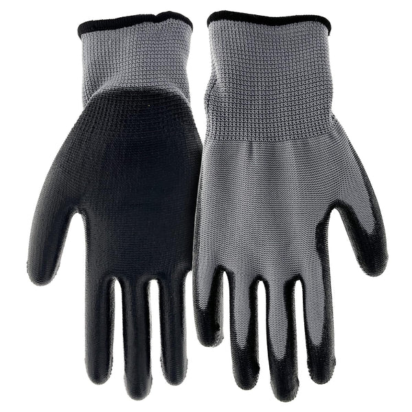 Boss Kid's Polyurethane Coated Work Gloves, Enhanced Grip, High Dexterity, Water Resistant, Gray/Black, Youth (B33021-Y)