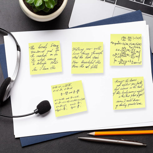 Mr. Pen Sticky Notes, 3"x3", 12 Pads, Pastel Yellow Colors, Self-Stick Aesthetic Colorful Bulk Pads