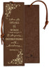 Christian Art Gifts Premium Vegan Faux Leather Scripture Bookmark, Proverbs 31:26 Inspirational Bible Verse