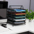 Mind Reader 5-Tier Paper Tray, Desktop Organizer File Storage, Workspace, Office, Metal Mesh, 11.75" L x 14" W x 14.5" H, Black