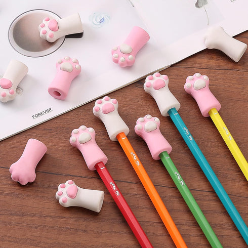 Mr. Pen Cat Paw Top Eraser, 12 Pack, Cute Pencil Toppers for Kids, Fun Erasers, Cap Erasers, Pencil Erasers for School