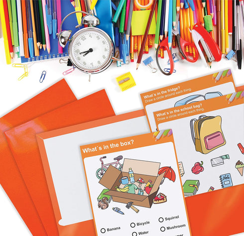 Better Office Products 2 Pocket Glossy Laminated Paper Folders, Letter Size, Orange Paper Portfolios, Box of 25 Orange