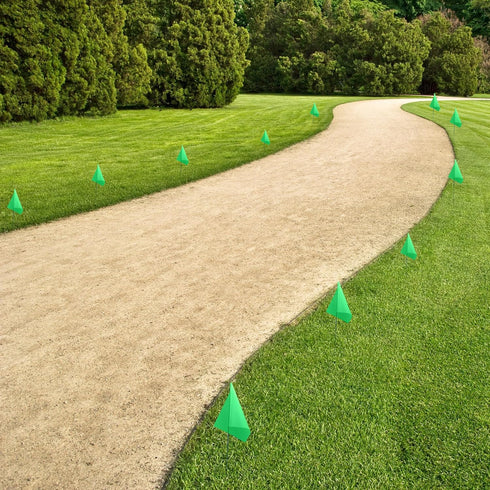 Marking 50 Pack Flags: 12 x 2.5 x 3.5 Inch Yard Flags for Lawn, Landscape, Survey, Sprinkler, and Irrigation (green)