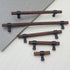 3" 3" Walnut Wood Cabinet Pull Handle Black Drawer Knob Pulls for Kitchen Beech Wood Dresser Knob (Walnut, Hole