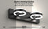Fixtures,15inch 2 350 LED Bathroom Light Black Vanity Lights, Modern Light Acrylic Wall Sconces, Rotatable Wall