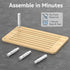 4 Bamboo Monitor Stand Riser, Adjustable Height, Laptop Stand with Airflow Vents, Desk Organizer for Computer, PC