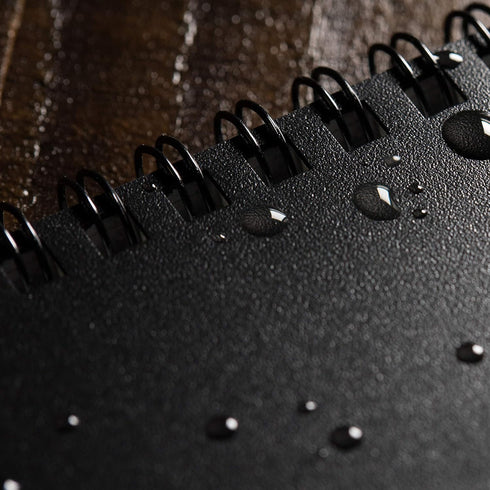 Rite in the Rain Black Cover Weatherproof Top Spiral Notebook, 3" x 5", Universal Pattern (No. 735)