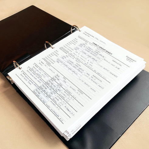 LARGE PRINT Genealogy Charts and Forms Kit, 30 Sheets, Includes 10 Pedigree Charts, 10 Fan Charts, 10 Family Group