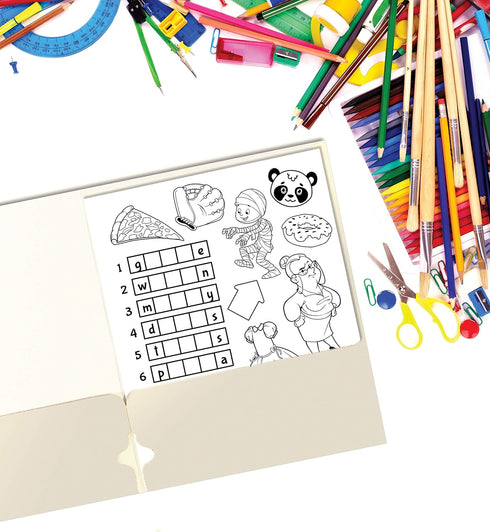 Better Office Products 50-Pack Two Pocket Portfolio Folders, White, Letter Size Paper Folders, 50 Pieces, Clean White