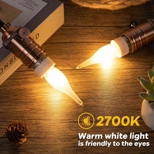 E12 Bulbs,Night Bulbs 15W 1.5W 2700K Bulbs, Non-Dimmable, 6-Pack LED Candelabra Light Equivalent Low Wattage, Warm