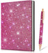 Notebook and Rhinestone Pen Sets, A5 Diamond Crystal Notebook, Crystal Pen, Bling Office Accessories, Rose Red