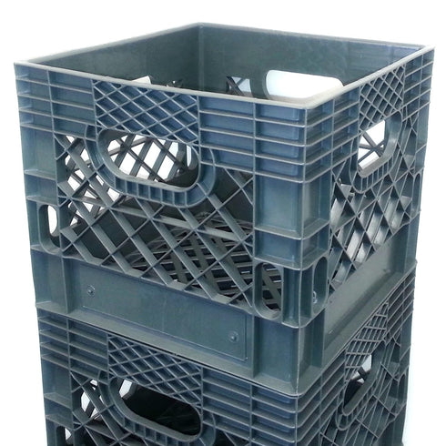 MILK CRATES DIRECT 16qt 3 Pack Gray color.