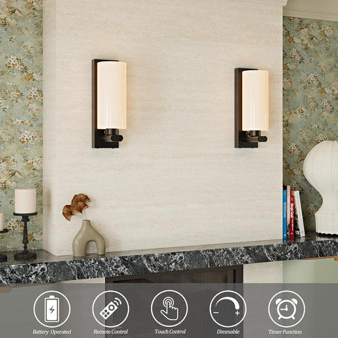 Dimmable, 3000K 1 Bulb) Battery Operated Wall Sconces Modern LED Wireless Wall Light with Remote, Touch Control, Timer