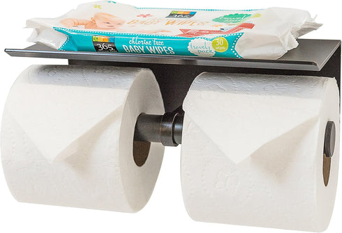 Neater Nest Modern Reversible Toilet Paper Holder with Phone Shelf - Oil Rubbed Bronze