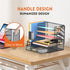 DALTACK Mesh Desk Organizer, 5-Tier Paper Letter Tray with File Holder, Pen Holder & Sliding Drawer for Office