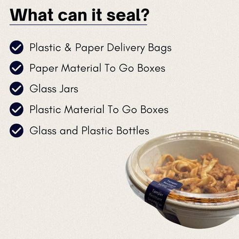 Tamper Evident Tape, 500 Tamper Proof Stickers for Increased Security During Delivery, Navy Blue Safe Food Seal