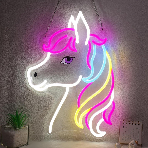 OkiyiD Dreamy Horse Neon Sign, Aesthetic Wall Decor for Girls Bedroom, Living