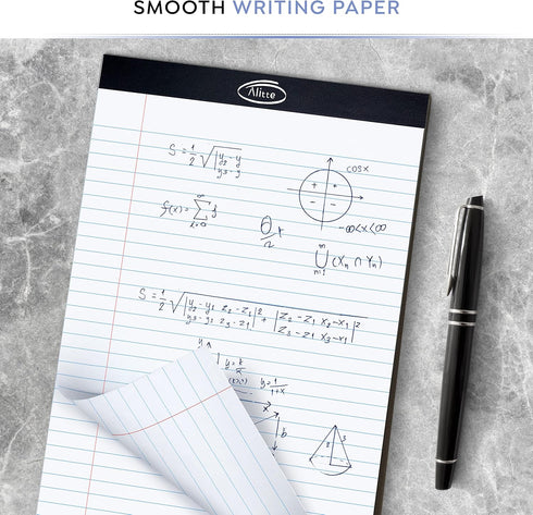 Legal Notepads 8.5 x 11, Pack of 3 - Perforated Wide Ruled Writing Pad, 50 Sheets Per Notebook
