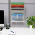 Mind Reader 5-Tier Vertical File Storage Desktop Organizer, Wall Mount, White Metal Mesh