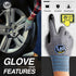 Nitrile Safety Work Gloves, 3 Pairs, Lightweight Touchscreen Utility Gloves for Men and Women (Gray, M)