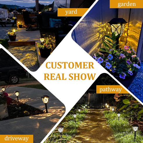 6 Pack GIGALUMI Solar Lights Outdoor Waterproof, LED Solar Garden Lights, Outdoor Decorations, Garden Decor for Yard