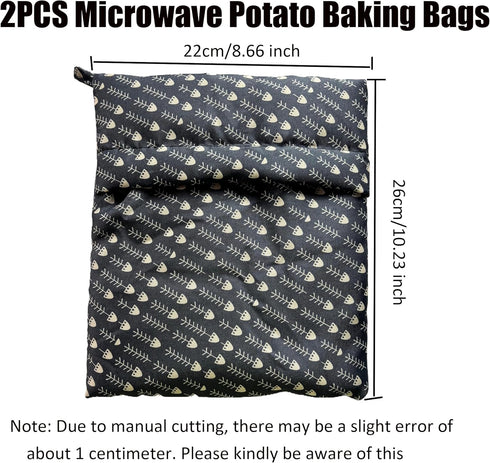 2-Packs 4 Potato Microwave Bag - Reusable Pouch and Potato Cooker for Perfect Potatoes in Minutes