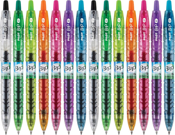 PILOT B2P Colors - Refillable & Retractable Gel Pen Made From Recycled Bottles, Fine Point, Assorted Color G2 Inks,