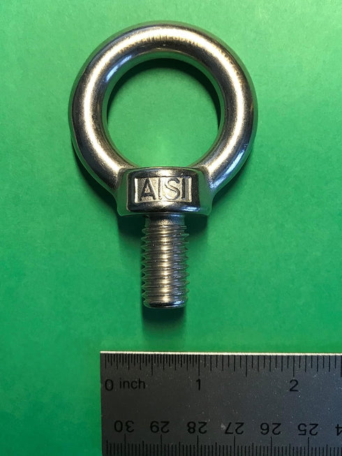 US STAINLESS Stainless Steel 316 1/2" Lifting Eye Bolt, Marine Grade with 1/2" Whitworth Pitch of 1/2"-12
