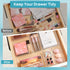 Vtopmart 44 PCS Clear Plastic Drawer Organizers Set, Versatile Storage Containers for Makeup and Office