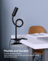 JHD LED Desk Lamp with Clamp, 10 Brightness Levels, 12" Flexible Gooseneck, Eye Protection USB Lamp for Home Office &