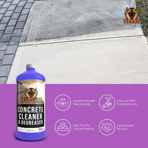 12 32 BEEST Concrete Cleaner - Color May Vary - Makes Gallons Pressure Washer Soap, Degreaser Cleaner Heavy Duty